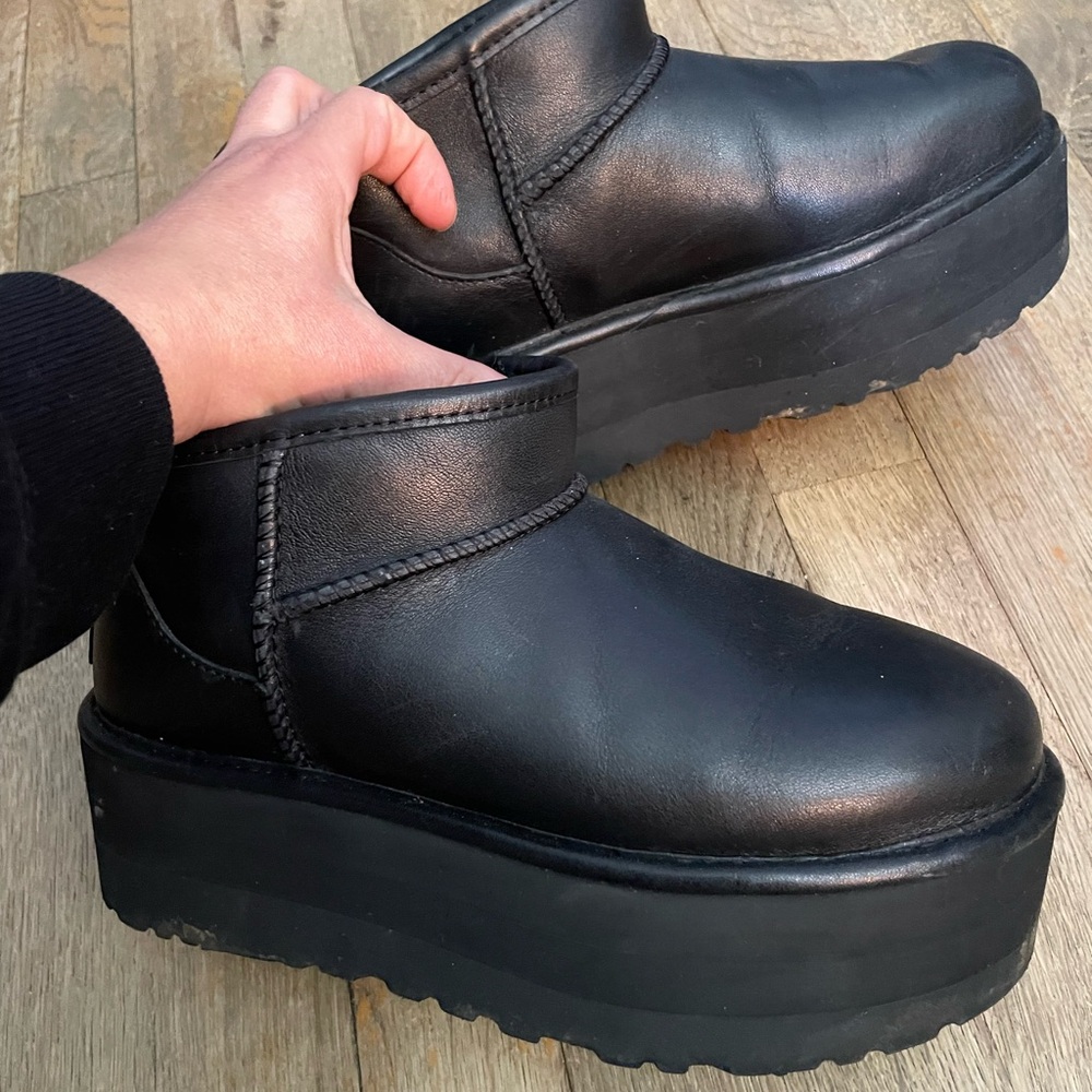 UGG Black Platform Ankle Boots